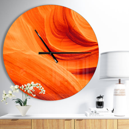 Orange Upper Antelope Canyon - Oversized Modern Wall CLock