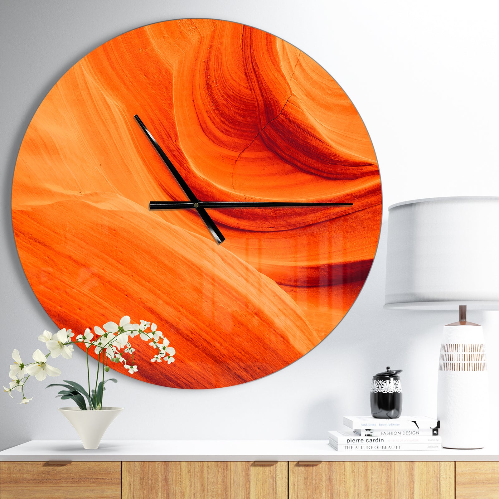 Orange Upper Antelope Canyon - Oversized Modern Wall CLock
