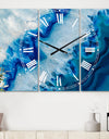 Geode Slice Macro - Cottage 3 Panels Large Wall CLock