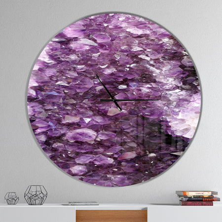 Purple Precious Stones - Oversized Modern Wall CLock