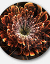 Brown Fractal Flower - Oversized Modern Wall CLock