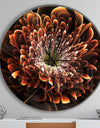 Brown Fractal Flower - Oversized Modern Wall CLock