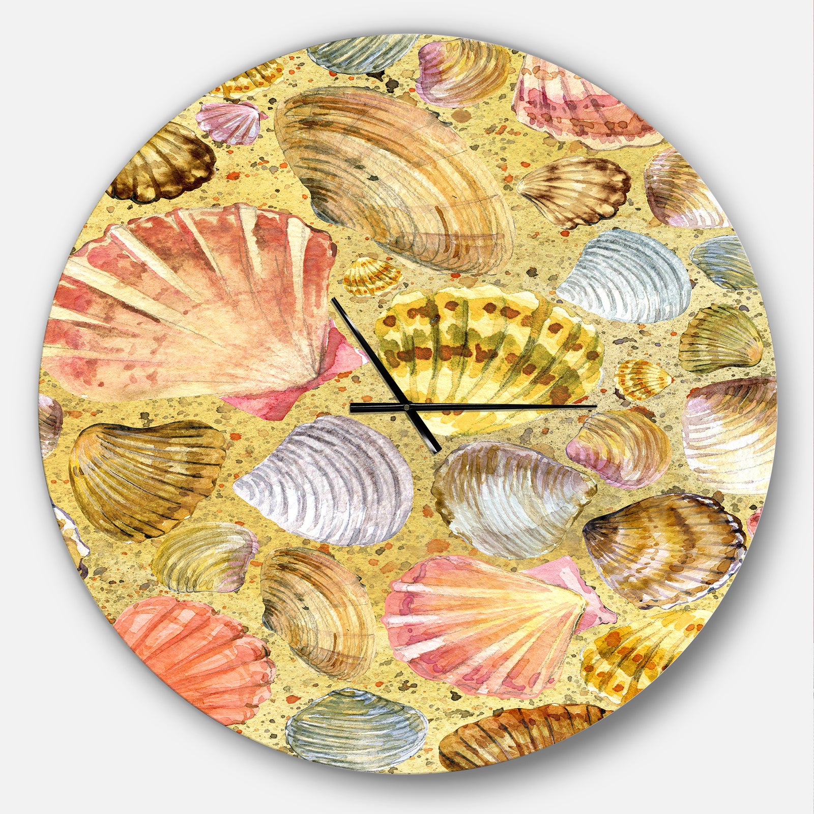 Seashell and Sea Sand - Oversized Coastal Wall CLock
