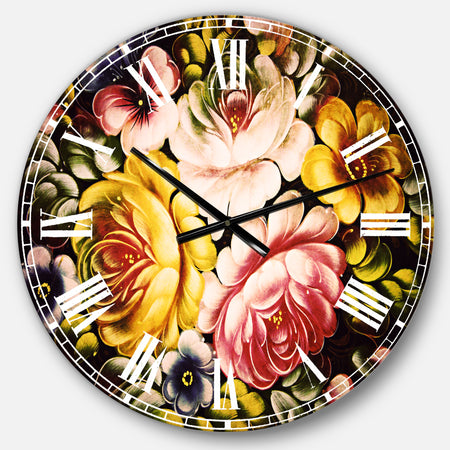 Digital Flower Bouquet - Floral Large Wall CLock