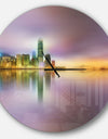 Hong Kong Panorama at Twilight - Oversized Industrial Wall CLock