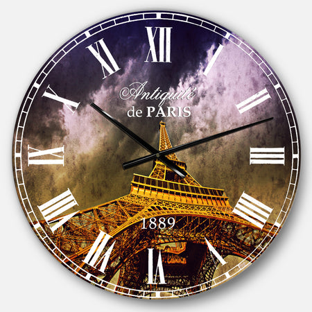 Paris Eiffel Towerand Gorgeous Sky - Photography Wall CLock