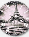 Paris Eiffel Towerin Gray Shade - Landscape Photo Large Wall CLock