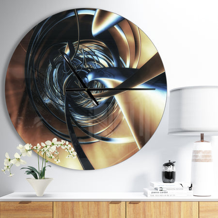 Fractal 3D Tangled Center - Oversized Modern Wall CLock