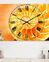 Yellow Nautilus Shell - Cottage 3 Panels Large Wall CLock