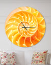 Yellow Nautilus Shell - Oversized Coastal Wall CLock