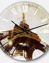 Paris Eiffel TowerStraight Into Sky - Photography Large Wall CLock