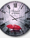 Eiffel View from Paris Street - Cityscape Photo Large Wall CLock