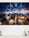 Night Paris Amazing View - Cottage 3 Panels Large Wall CLock