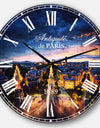 Night Paris Amazing View - Skyline Large Wall CLock