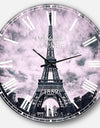 Paris Eiffel TowerUnder Dramatic Sky - Skyline Wall CLock