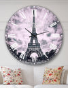 Paris Eiffel TowerUnder Dramatic Sky - Skyline Wall CLock