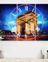 Arch of Triumph in Paris - Cottage 3 Panels Large Wall CLock