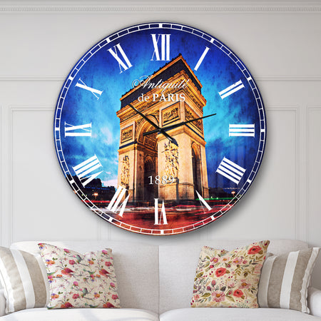 Arch of Triumph in Paris - Landscape Photo Large Wall CLock