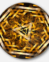 Fractal 3D Yellowish Hexagon - Oversized Modern Wall CLock