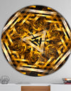 Fractal 3D Yellowish Hexagon - Oversized Modern Wall CLock