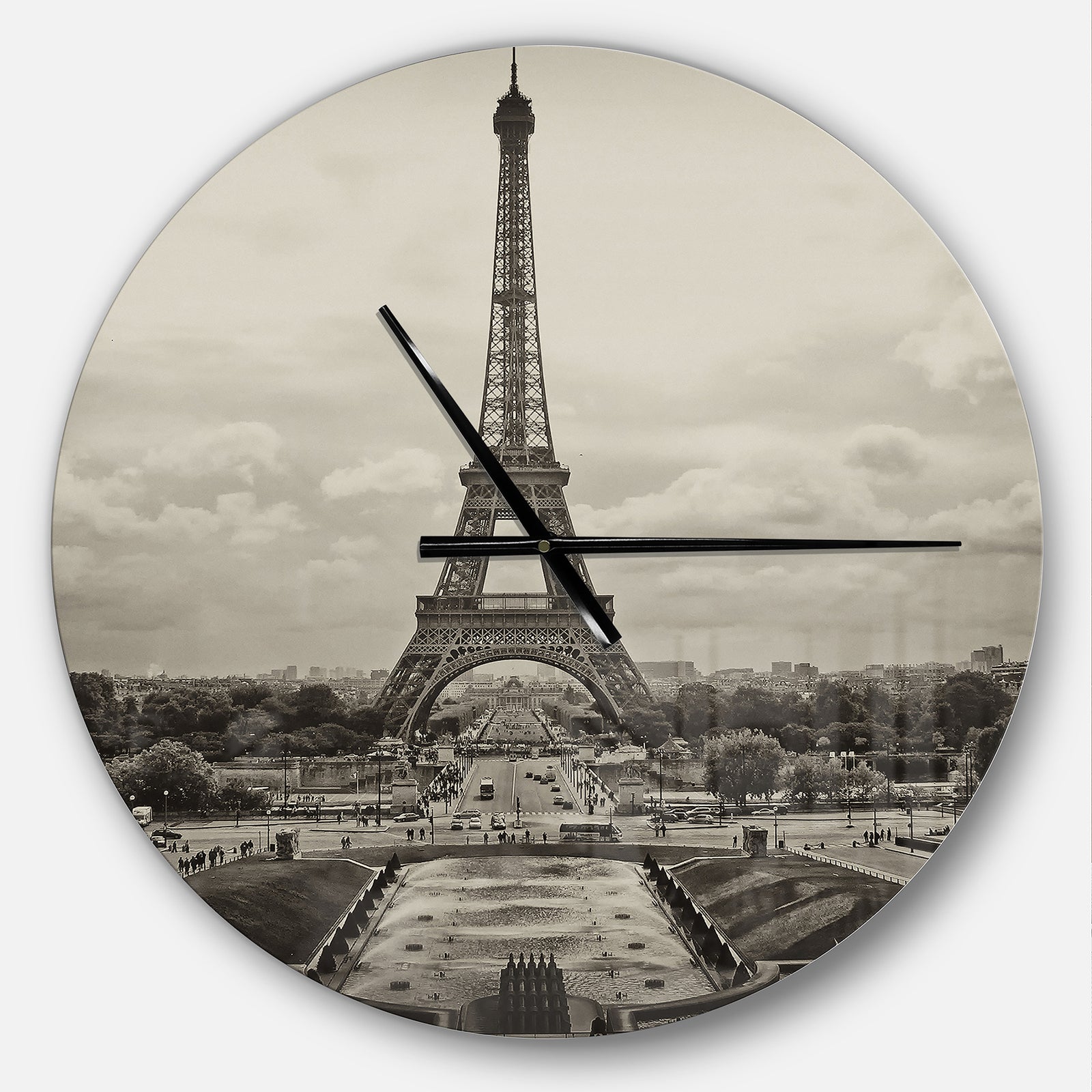 Vintage View of Paris France - Oversized French Country Wall CLock