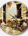 Bicycle with Shopping Bag - Landscape Photo Large Wall CLock