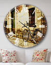 Bicycle with Shopping Bag - Landscape Photo Large Wall CLock