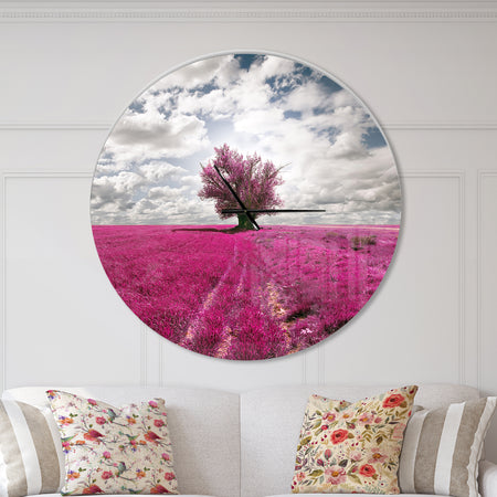 Purple Tree Dreamscape - Oversized Traditional Wall CLock