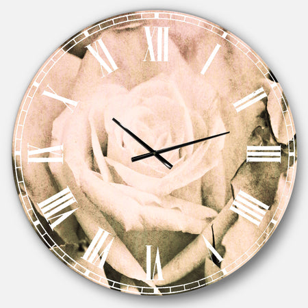 Bunch of Roses Black and White - Floral Oversized Wall CLock