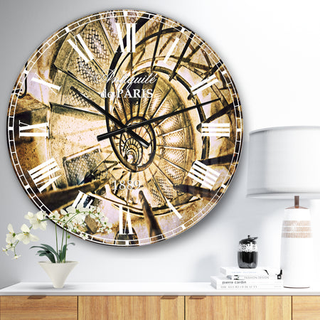 Architectural Detail of Paris in Winter - Vintage Large Wall CLock
