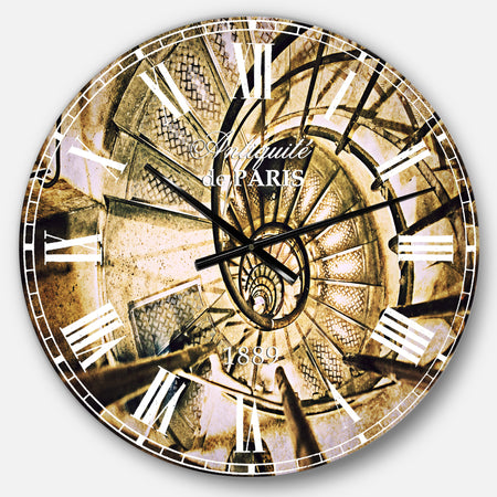 Architectural Detail of Paris in Winter - Vintage Large Wall CLock