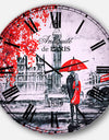 Couples Walking in London - Vintage Large Wall CLock