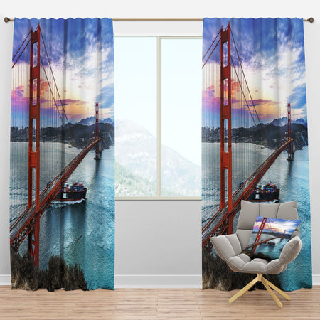 Golden Gate in San Francisco - Sea Bridge Curtain Panels