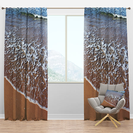 Ashdod Israel Clear Seashore - Modern Beach Curtain Panels