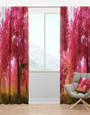 Mysterious Red Cherry Blossoms - Landscape Curtain Panels