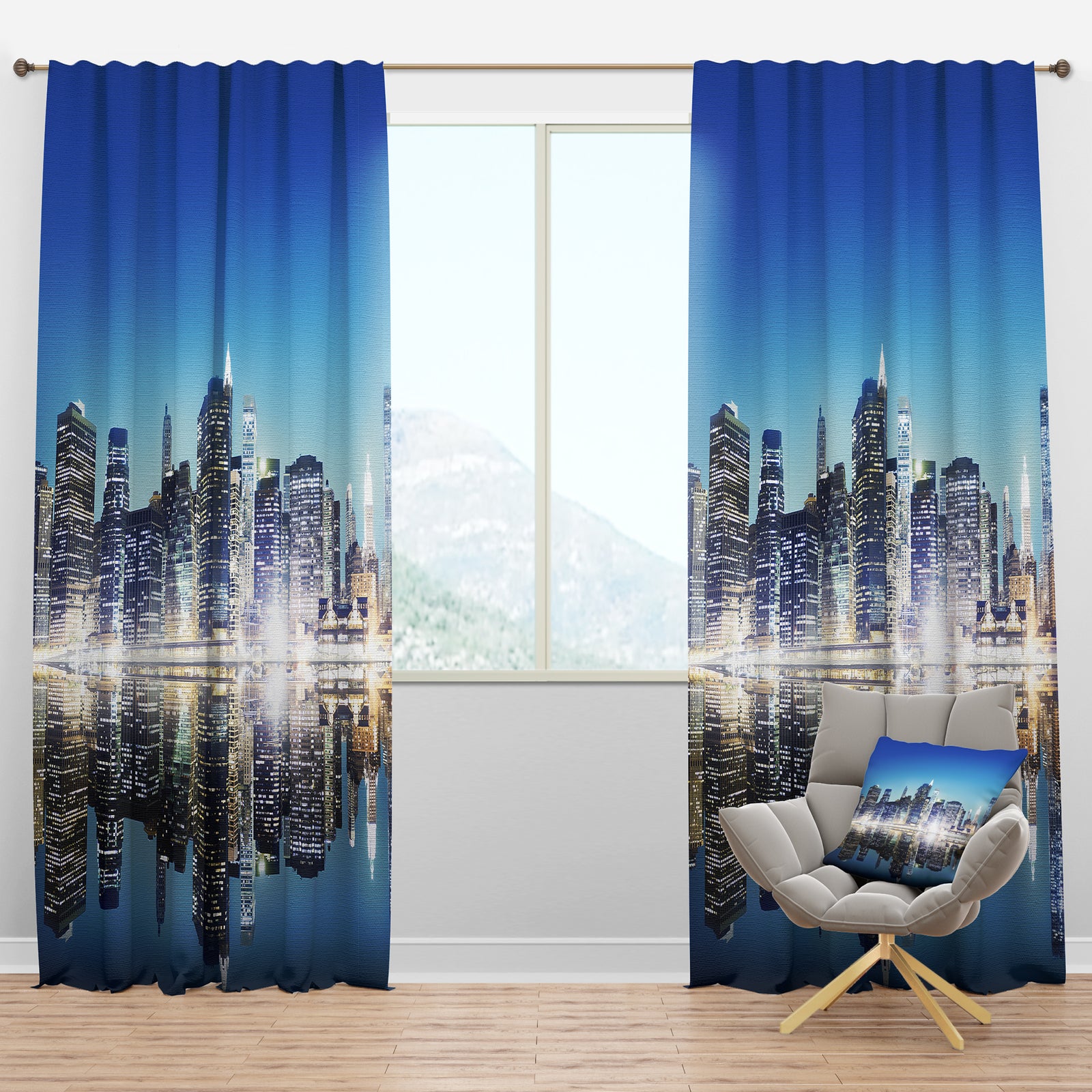 Skyscraper on New York City - Cityscape Curtain Panels