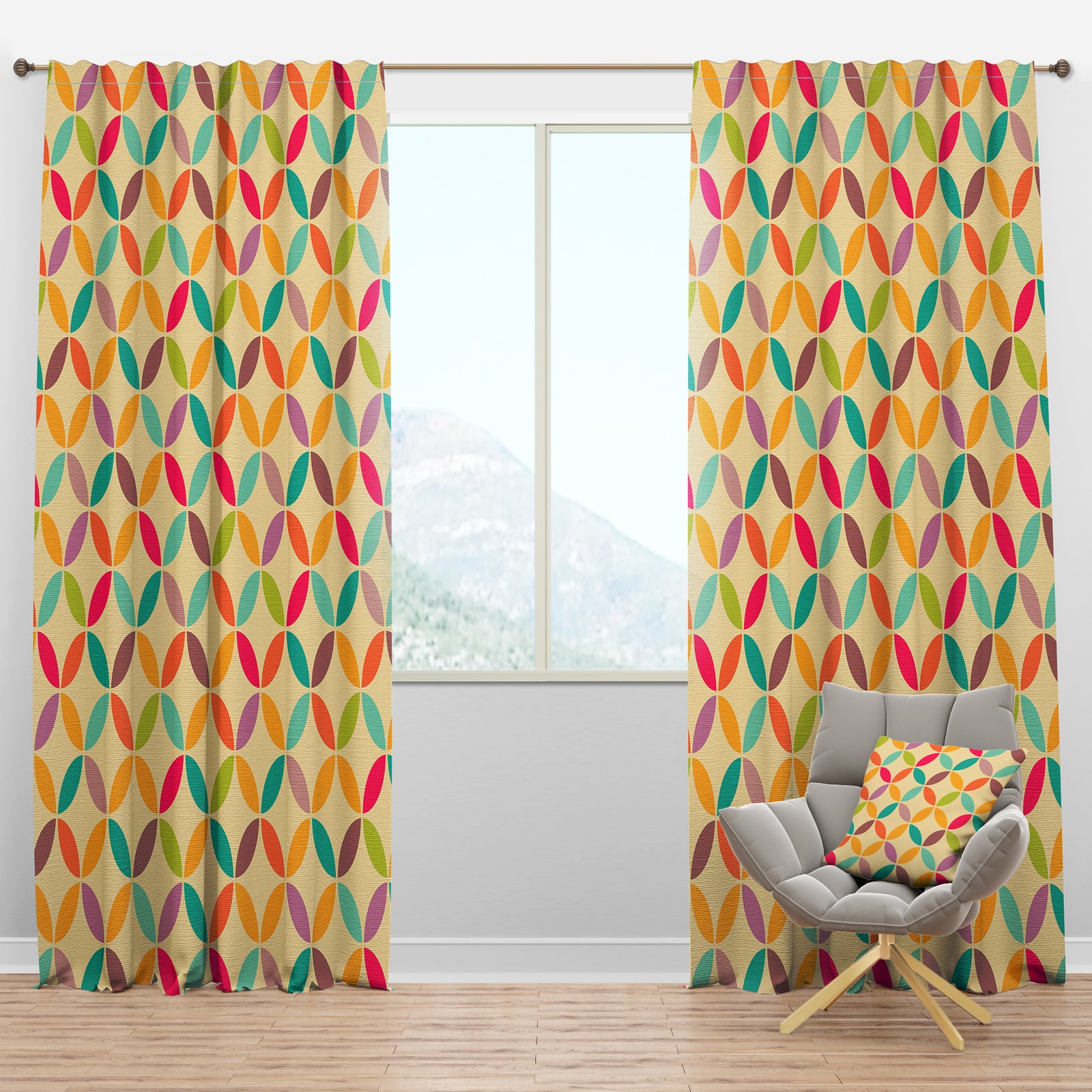 Vintage abstract seamless pattern - Contemporary Curtain Panels
