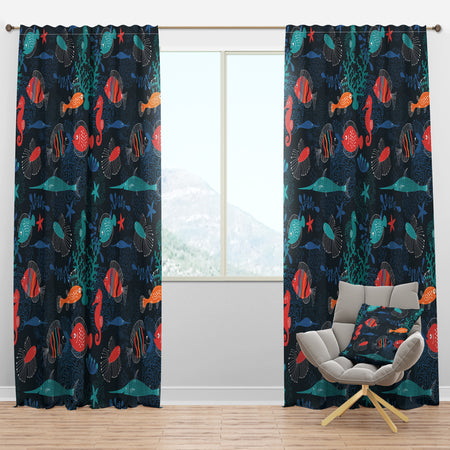 Marine life - Animals Curtain Panels