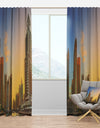 Dubai Marina bay with yacht - Cityscapes Curtain Panels