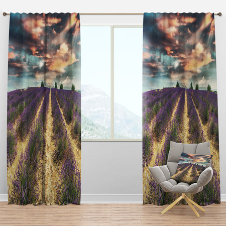 Lavender meadows in Provence - Floral Curtain Panels