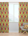 Red Rose in Yellow - Floral Curtain Panels