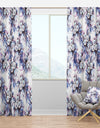 Flowery Purple in White - Floral Curtain Panels