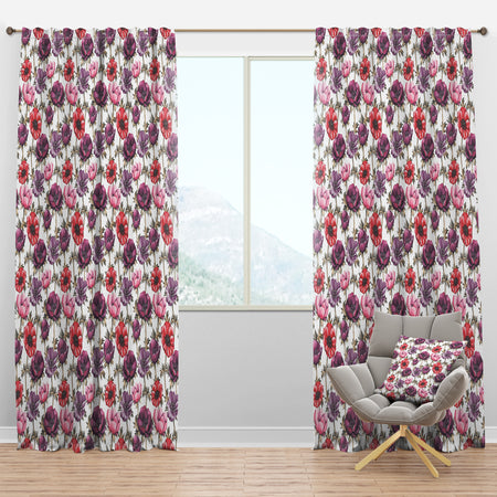 Colorful Abstract Floral Pattern - Floral Curtain Panels