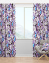 Purple Blue and White in vintage flower - Floral Curtain Panels