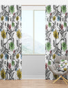 Hand drawn summer flowers - Floral Curtain Panels