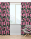 Black Lacy Roses Pattern - Floral Curtain Panels