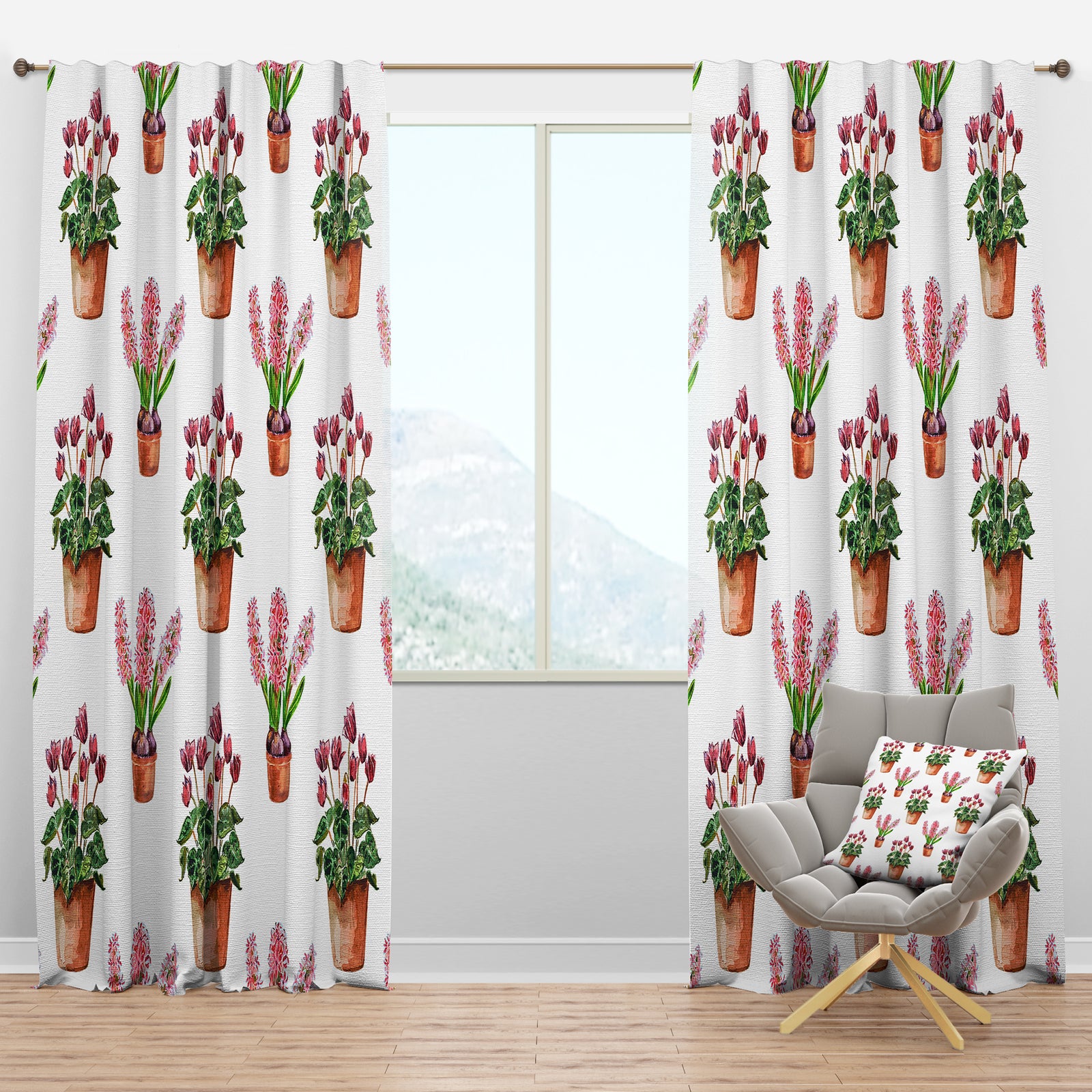 Home Flower - Floral Curtain Panels