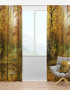 Pathway in Beautiful Autumn Forest - Landscapes Curtain Panels