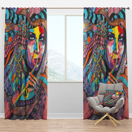 Woman Portrait In Your Dreams - Glamour Curtain Panels