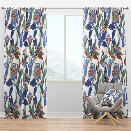 Fantasy Flowers Paisley Pattern - Traditional Curtain Panels